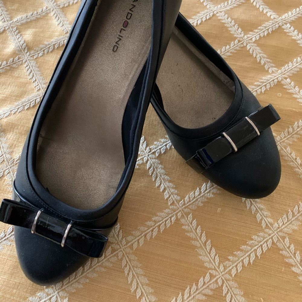 Black leather shoes